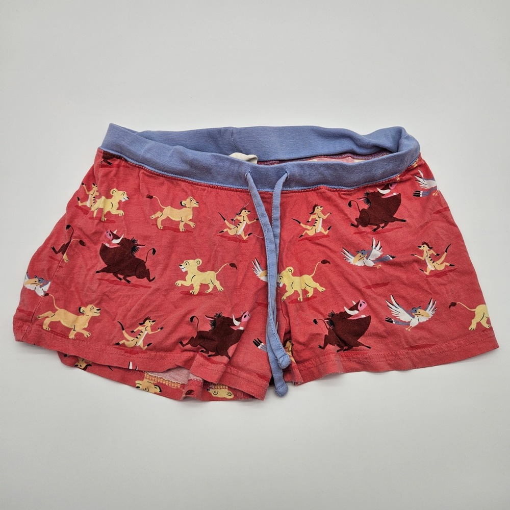 Disney‎ The Lion King Sleep Shorts Red Simba Pumbaa Nala Womens M